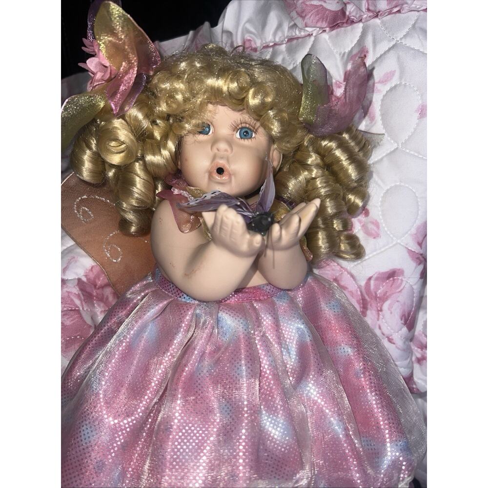 Lil Papillon The Cute Chubby Angel Porcelain Doll 11" tall